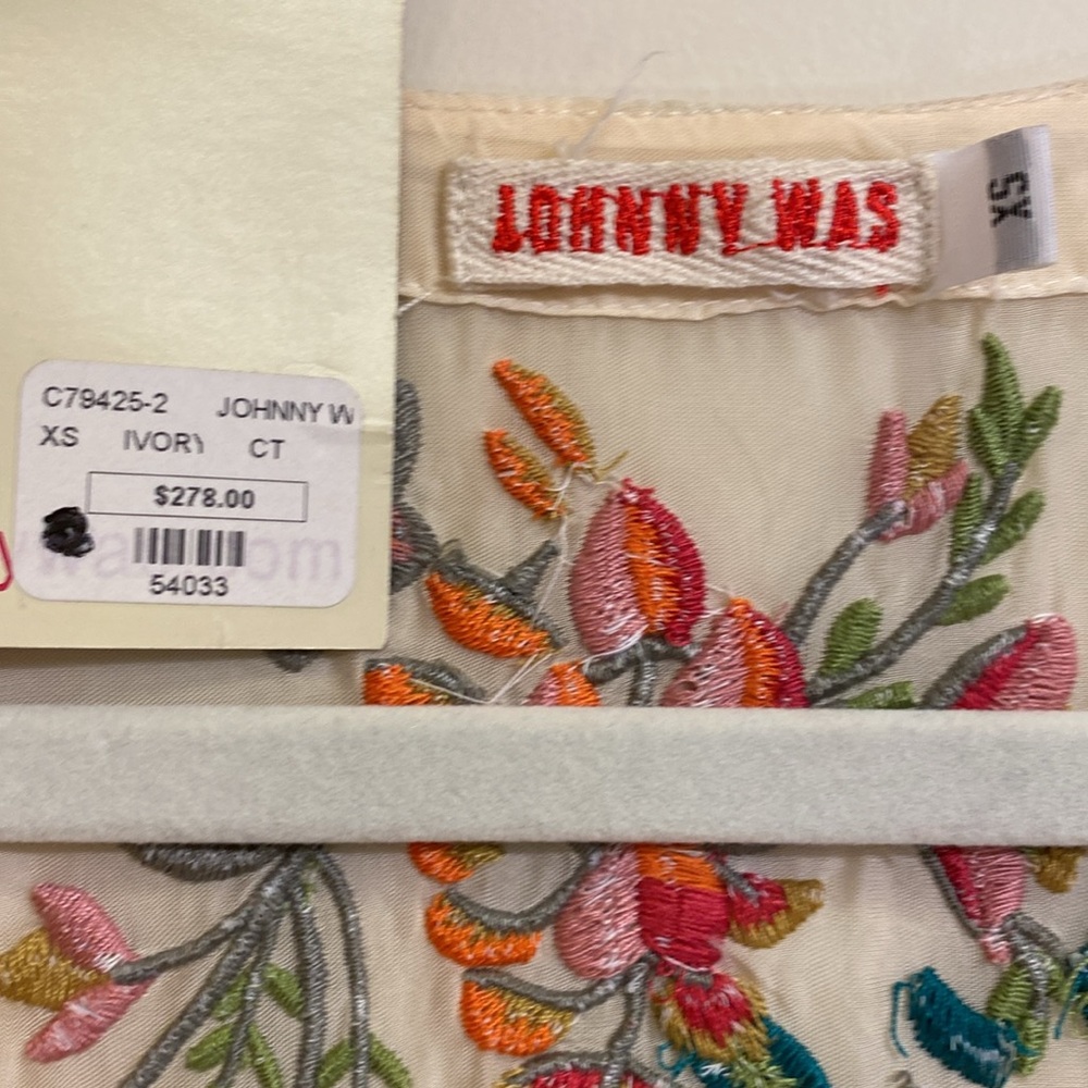 Johnny Was Kimono w/ fringe.Rare Vintage XS New w/Tags. Perfect condition. - Picture 4 of 15